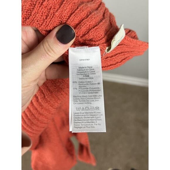 Madewell Minton Scoop Sweater Tank Orange Knit Size Medium Cotton Blend Women’s - Picture 4 of 6